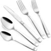 Stainless Steel Flatware - Silverware Set for 8-40 Piece Cutlery Set - 18/10 Flatware Set - Silverwear Set - Dinnerware Stainless Steel Flatware Set - Spoons and Forks Set Stainless Steel