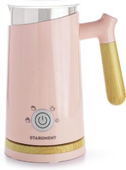 Starument Electric Automatic Milk Frother/ Foamer & Heater for Coffee, Latte, Cappuccino, Other Creamy Drinks - 4 Settings for Cold/ Airy Milk/ Dense Foam & Warm Milk - Easy to Use