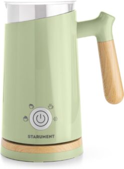 Starument Electric Milk Steamer & Frother - Automatic Foamer & Heater for Coffee Drinks - 4 Settings for Cold, Airy, Dense Foam & Warm Milk