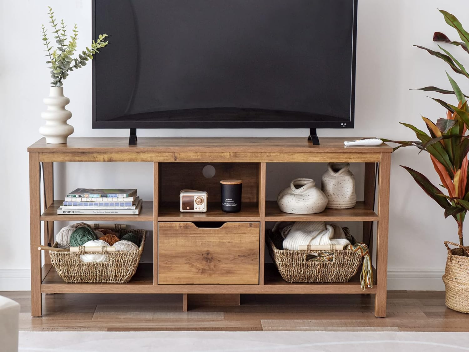 StorageWorks Hand-Woven Jumbo Storage Baskets with Wooden Handles, Seagrass Wicker Baskets for Organizing, 2-Pack9