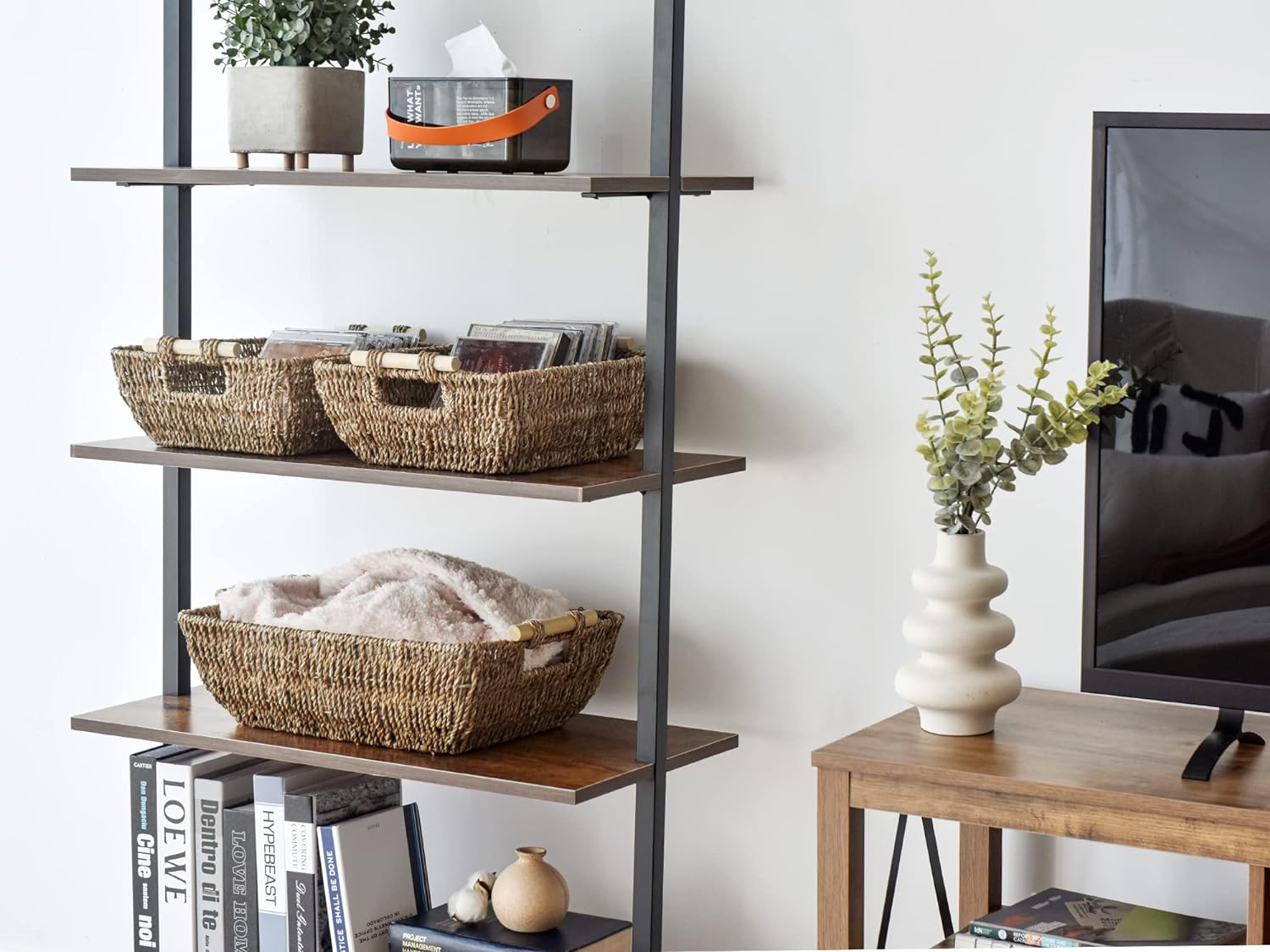 StorageWorks Hand-Woven Large Storage Baskets with Wooden Handles, Seagrass Wicker Baskets for Organizing, 2-Pack11