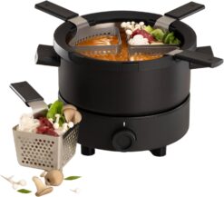 The Evolution Mini, Electric Fondue Set, Fondue Pot Set with Temperature Control for Meat Fondue Party, Small Set 2-4 People, 4 Perforated Baskets.