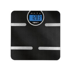 Thinner by Conair Scale for Body Weight, Digital Bathroom Scale with Body Fat, Muscle and BMI in Black