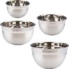 Tovolo Stainless Steel Deep Mixing, Easy Pour With Rounded Lip Kitchen Metal Bowls for Baking & Marinating, Dishwasher-Safe, Set of 4