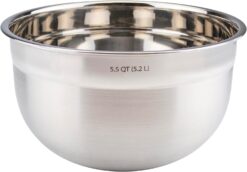 Tovolo Stainless Steel Mixing Bowl (5.5 Quart) - Kitchen & Home Essential for Food Storage, Serving, Salad, Food Prep, Baking, & Cooking / Dishwasher Safe