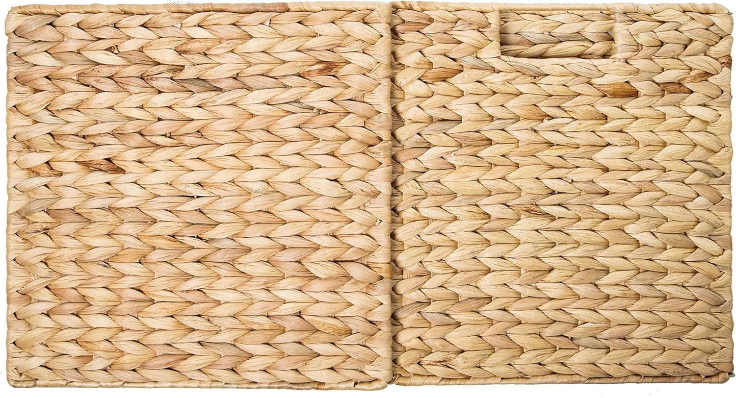 Trademark Innovations Foldable Hyacinth Storage Baskets with Iron Wire Frame (Set of 4)6