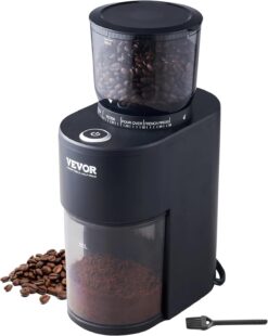 VEVOR Coffee Grinder with 38 Precise Conical Burr Coffee Grinder 5.3-Ounce 20 Cups Coffee Bean Grinder Perfect for Drip, Espresso, Black