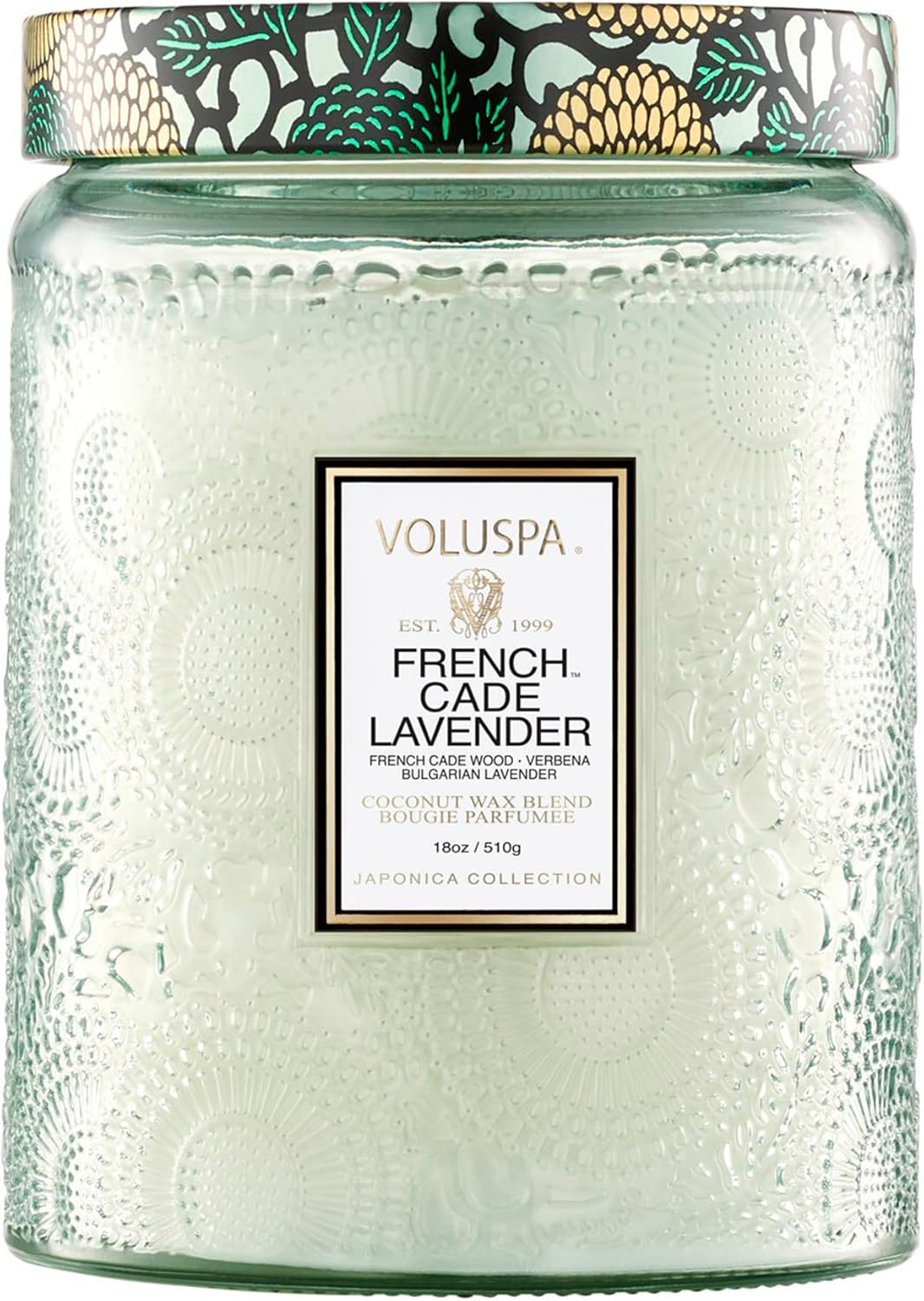 Voluspa French Cade Lavender Candle, 18 oz, Coconut Wax Blend, Scented Candles for Home, 100 Hour Burn Time, Candle Jars Voluspa French Cade Lavender Candle, 18 oz, Coconut Wax Blend, Scented Candles for Home, 100 Hour Burn Time, Candle Jars