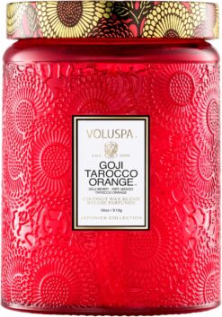 Voluspa Goji Tarocco Orange Candle, 18 oz, Coconut Wax Blend, Scented Candles for Home, 100 Hour Burn Time, Candle Jars