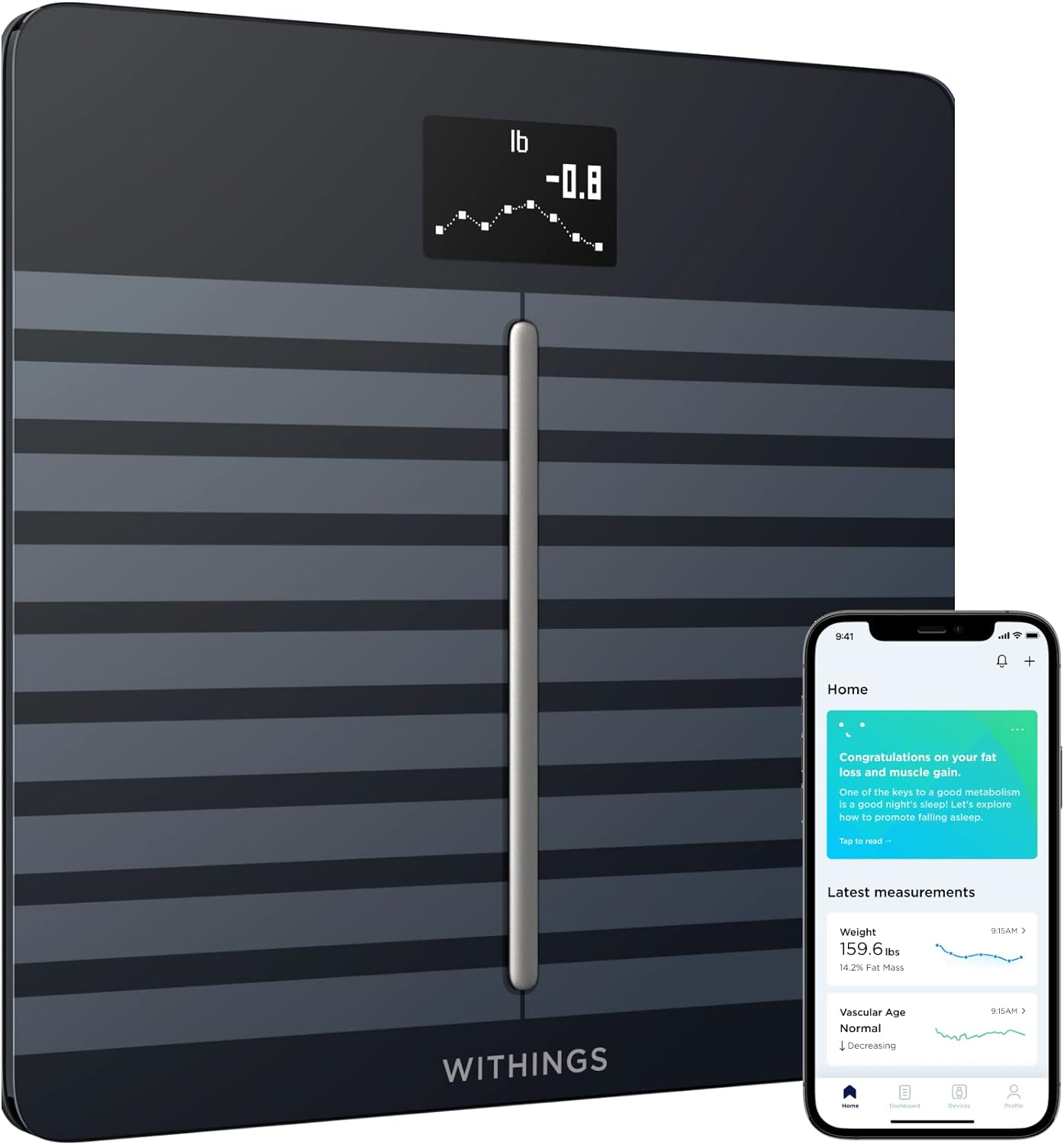 WITHINGS Body Comp - Scale for Body Weight and Complete Body Analysis, Wi-Fi & Bluetooth, Baby Weight Scale, Digital Scale, Accurate Visceral Fat, Heart Health, Scales Compatible with Apple, FSA HSA WITHINGS Body Comp - Scale for Body Weight and Complete Body Analysis, Wi-Fi & Bluetooth, Baby Weight Scale, Digital Scale, Accurate Visceral Fat, Heart Health, Scales Compatible with Apple, FSA/HSA