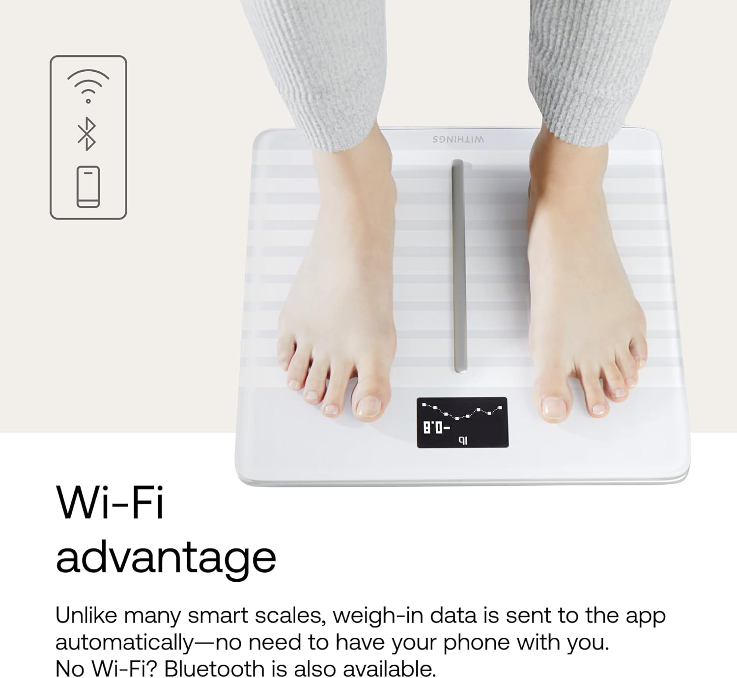 WITHINGS Body Comp - Scale for Body Weight and Complete Body Analysis, Wi-Fi & Bluetooth, Baby Weight Scale, Digital Scale, Accurate Visceral Fat, Heart Health, Scales Compatible with Apple, FSA HSA4