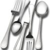 Wallace Continental Bead Silverware, 18 10 Stainless Steel Cutlery 12, Includes 5 Serving Utencils, 65 Piece Set, Silver