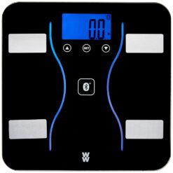 Weight Watchers Scales by Conair Bathroom Scale for Weight, Glass Digital Scale, Bluetooth Scale, BMI Scales Digital Weight and Body Fat for up to 9 Users, Measures Weight up to 400 Lbs, Black