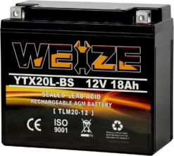 Weize YTX20L-BS High Performance Power Sports- Maintenance Free - Sealed AGM Battery ETX20L BS For Motorcycle ATV UTV snowmobile