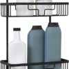 Zenna Home Hanging Shower Caddy, Over the Shower Head Bathroom Storage, Rustproof, No Drilling, Bath Organizer with 2 Shelves, Soap Tray, Razor Holders and Hooks, Black