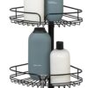 Zenna Home Rust-Resistant Corner Shower Caddy for Bathroom, 4 Adjustable Shelves with Towel Bar and Hooks, with Tension Pole, for Bath and Shower Storage, 60-97 Inch, Matte Black