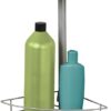 Zenna Home Tension Pole Shower Caddy 4 Basket Shelves with Built-in Towel Bars, Adjustable, 60 to 97 Inch, Satin Nickel