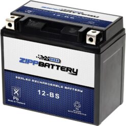 Zipp Battery YTX12-BS Rechargeable Motorcycle and ATV Battery - Sealed AGM - Maintenance Free - Replacement for Honda, Kawasaki, Suzuki, Yamaha