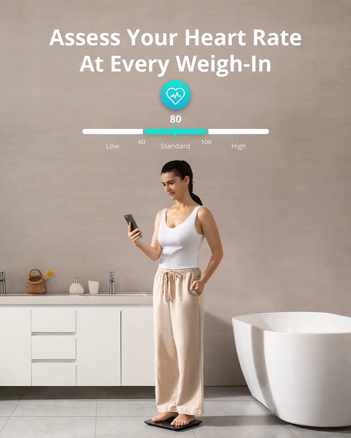 eufy Smart Digital Bathroom Scale P2 Pro with Wi-Fi Bluetooth, 16 Measurements Including Weight, Heart Rate, Body Fat, BMI, Muscle & Bone Mass, 3D Virtual Body Mode, 50 g 0.1 lb High Accuracy3