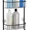 iDesign Over-the-Door Hanging Shower Caddy Organizer, The Forma Collection – 12” x 6.5” x 24”, Matte Black