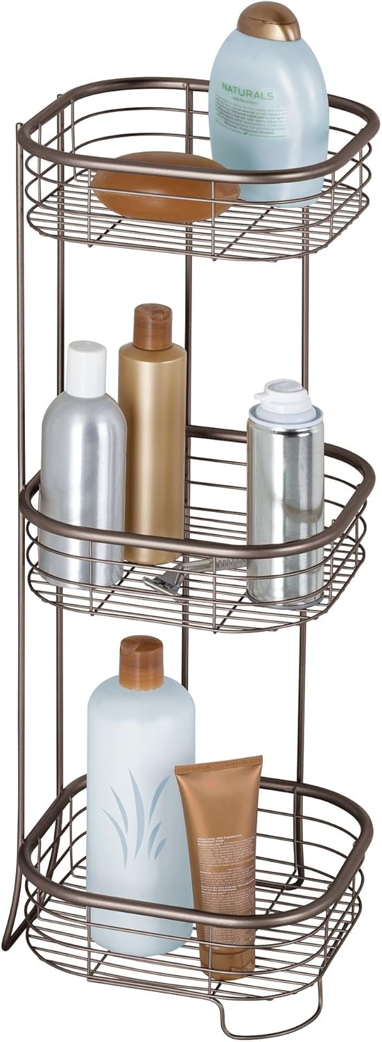 iDesign Standing Shower Caddy Organizer, The Forma Collection – 9.5 x 9.5 x 26.25, Bronze iDesign Standing Shower Caddy Organizer, The Forma Collection – 9.5" x 9.5" x 26.25", Bronze