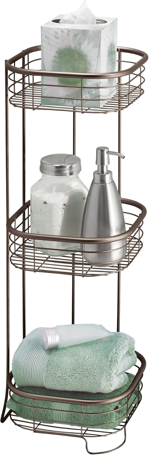 iDesign Standing Shower Caddy Organizer, The Forma Collection – 9.5 x 9.5 x 26.25, Bronze1