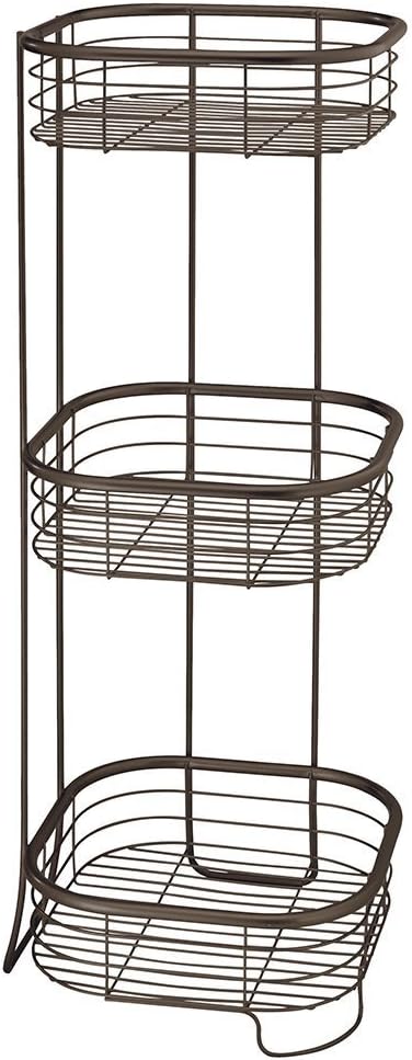 iDesign Standing Shower Caddy Organizer, The Forma Collection – 9.5 x 9.5 x 26.25, Bronze2