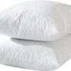 24x24 Euro Throw Pillow Inserts-Down Feather Pillow Inserts-Cotton Fabric-Set of 2-White.