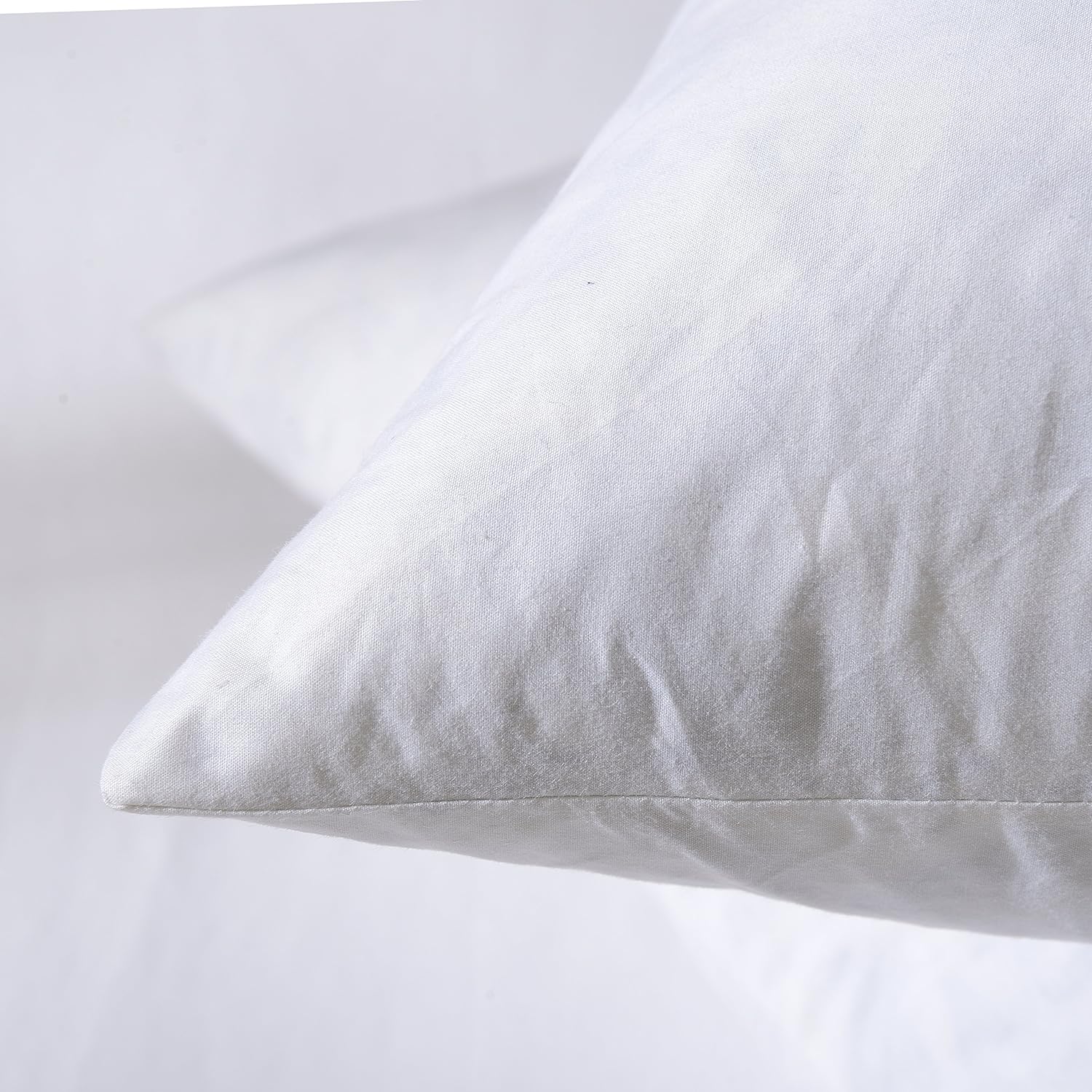 24x24 Euro Throw Pillow Inserts-Down Feather Pillow Inserts-Cotton Fabric-Set of 2-White.6