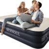Air Mattress Queen with Built in Pump - Upgraded Blow Up Bed, 2 Mins Quick Self Inflatable with Double Air chamber, 16"/650lbs Max, All Night No Lost Air, for Camping,Home,Portable Travel