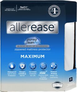AllerEase Waterproof Mattress Protector, Maximum Allergy Mattress Protector, King Mattress Cover