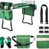 BDL Garden Kneeler and Seat, Upgraded Folding Garden Bench Stool Portable Garden Kneeler Sturdy Gardening Tools with 2 Free Tool Pouch, Detachable Belt, A Pair of Garden Gloves,EVA Kneeling Pad