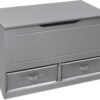 Badger Basket Kid's Up & Down Toy Box and Organizer with Two Reversible Fabric Bins - Gray