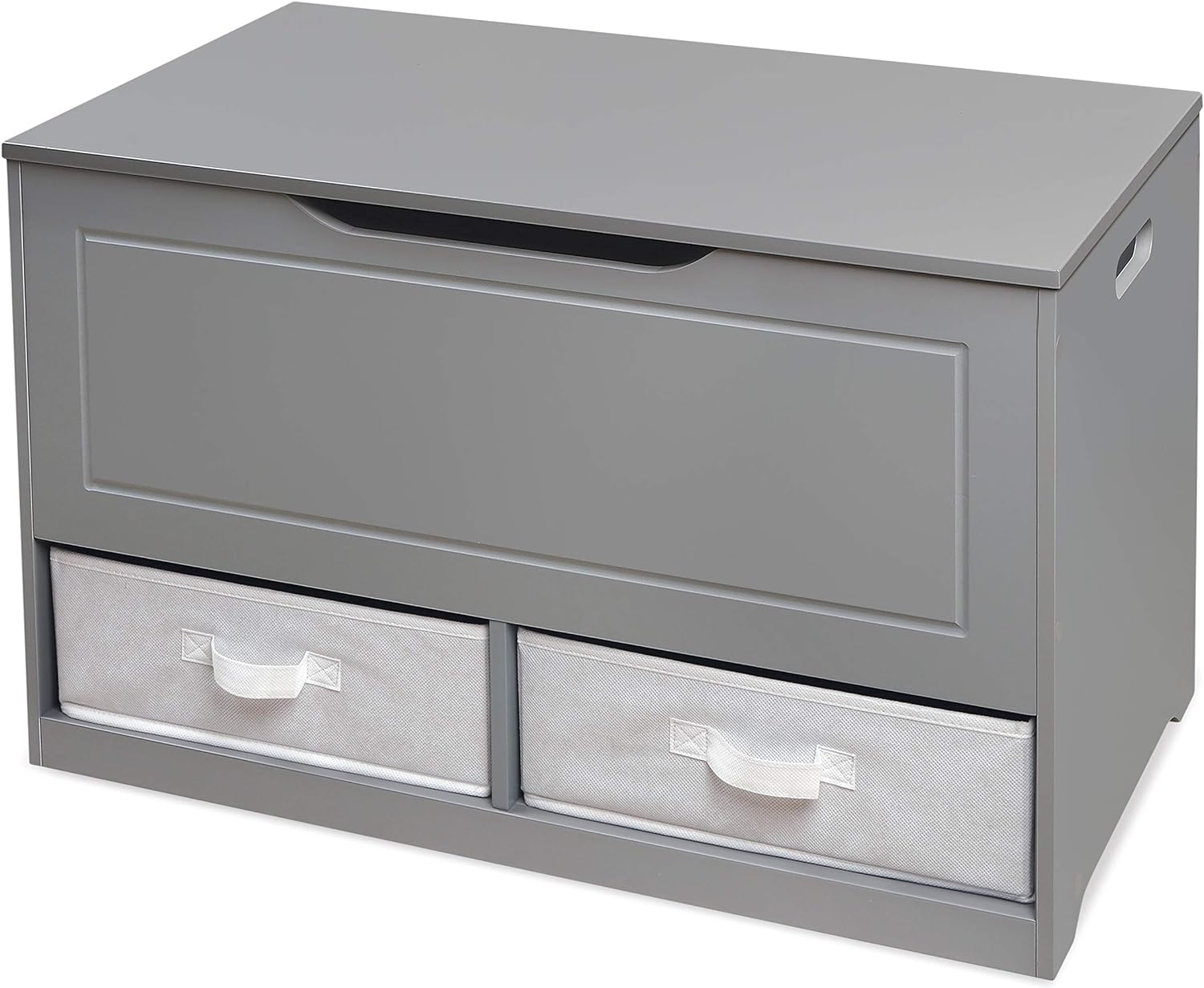 Badger Basket Kid's Up & Down Toy Box and Organizer with Two Reversible Fabric Bins - Gray8