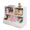 Badger Basket Multi-Bin Toy Storage Organizer and Book Shelf for Kids - Fresh White