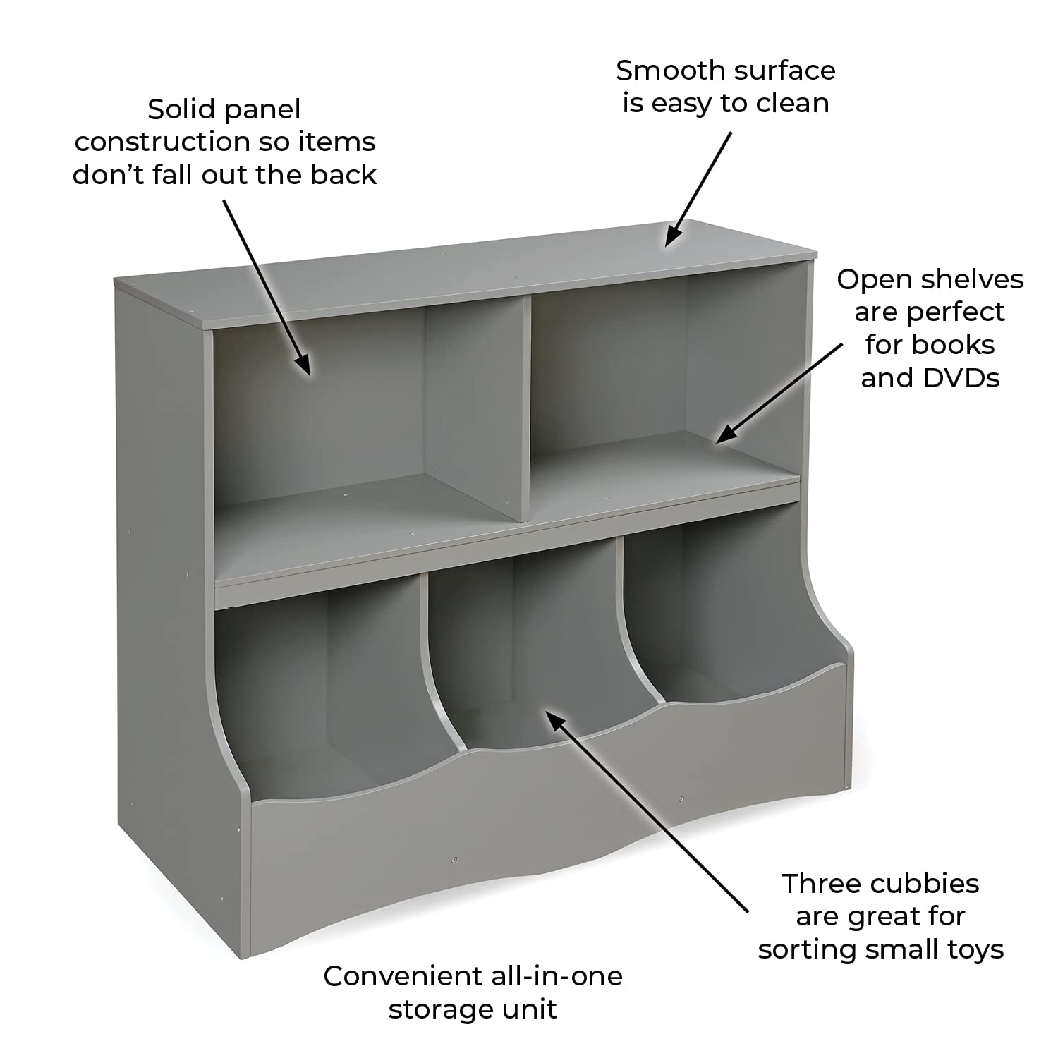 Badger Basket Multi-Bin Toy Storage Organizer and Book Shelf for Kids - Gray7