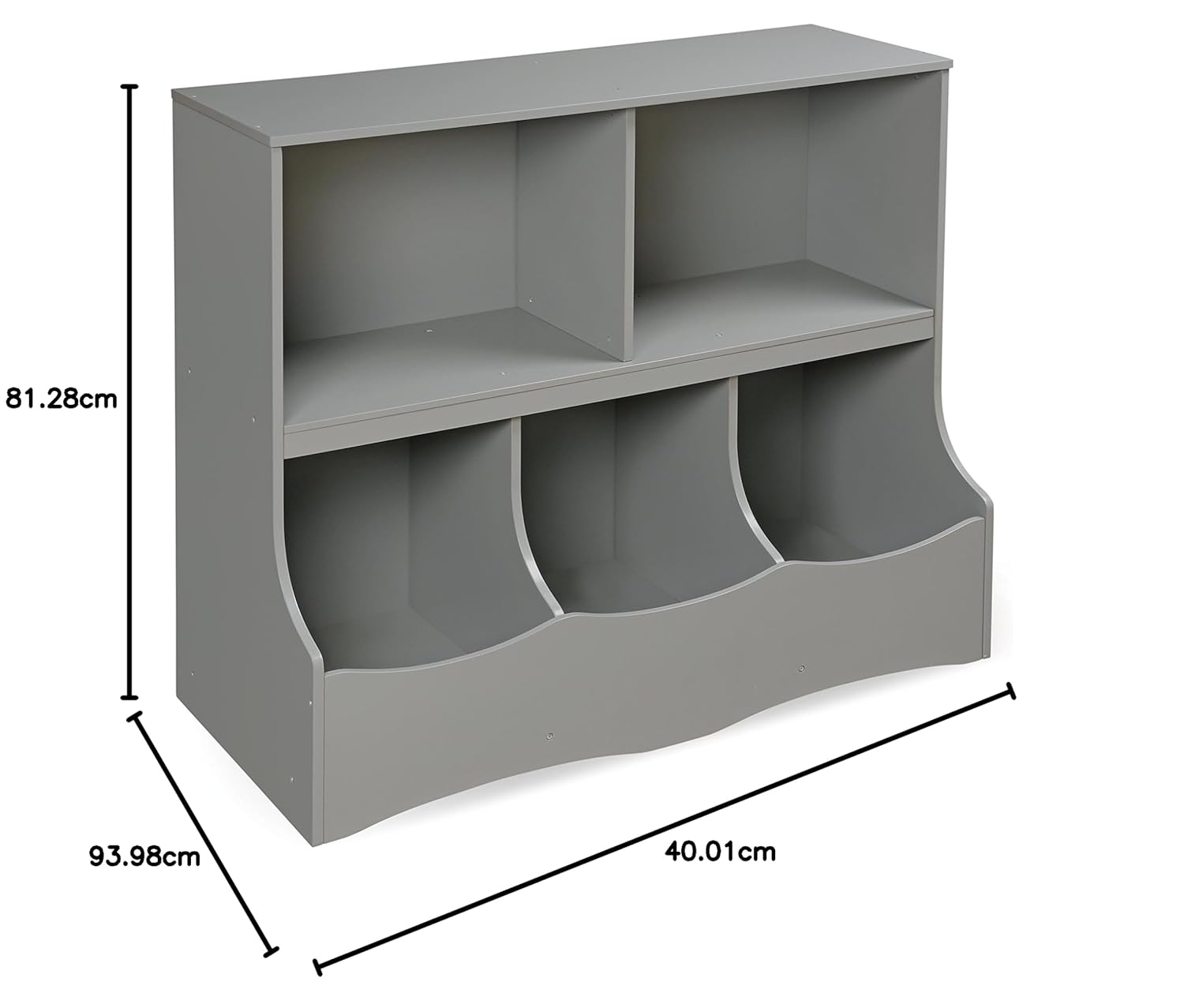 Badger Basket Multi-Bin Toy Storage Organizer and Book Shelf for Kids - Gray9