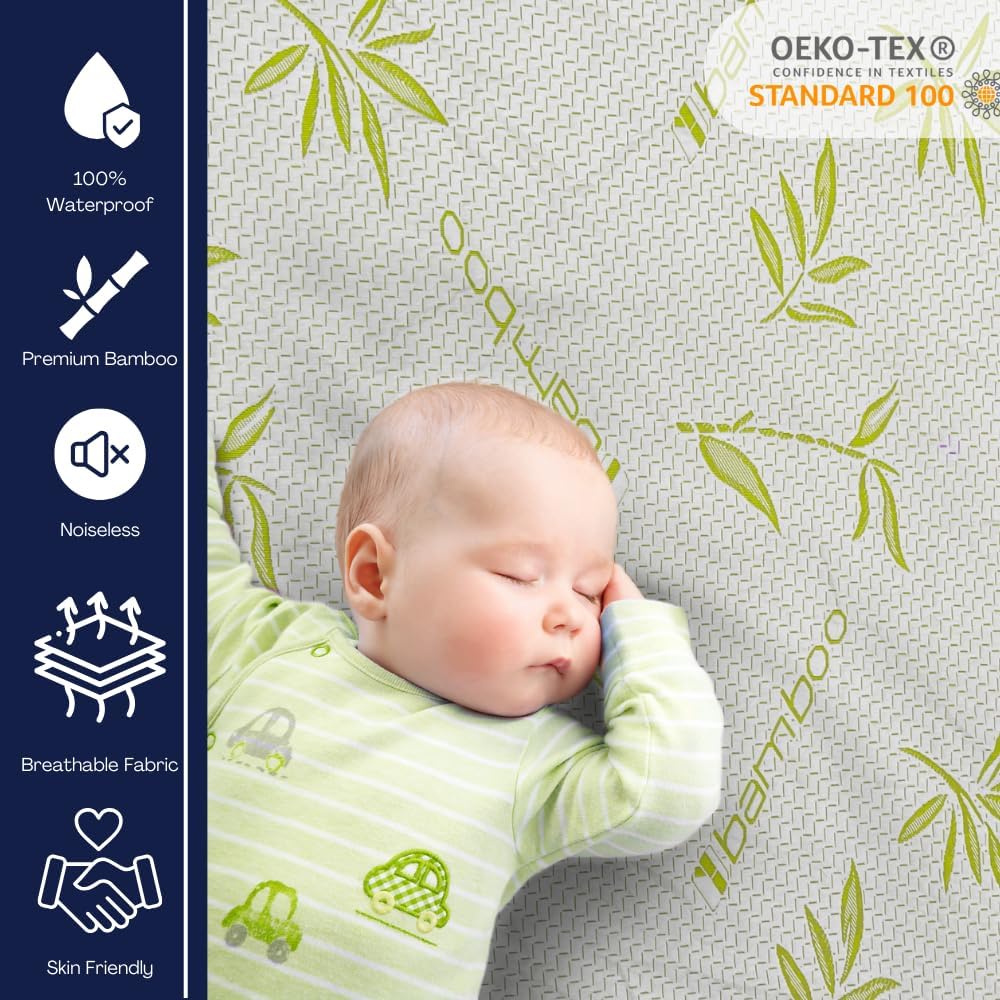 Bamboo Cooling Mattress Protector with Zipper - 100% Waterproof Twin Size Mattress Cover - Ultra Soft Jacquard Fabric Breathable Noiseless Mattress Pad Covers - Zippered Mattress Encasement2