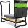 Bamboo Garden Kneeler and Seat Heavy Duty, Upgrade Gardening Bench and 2-inch Thick Kneeling Pad 1 Larger Tool Bags, Gardening Gift for Women Men, for Gardeners