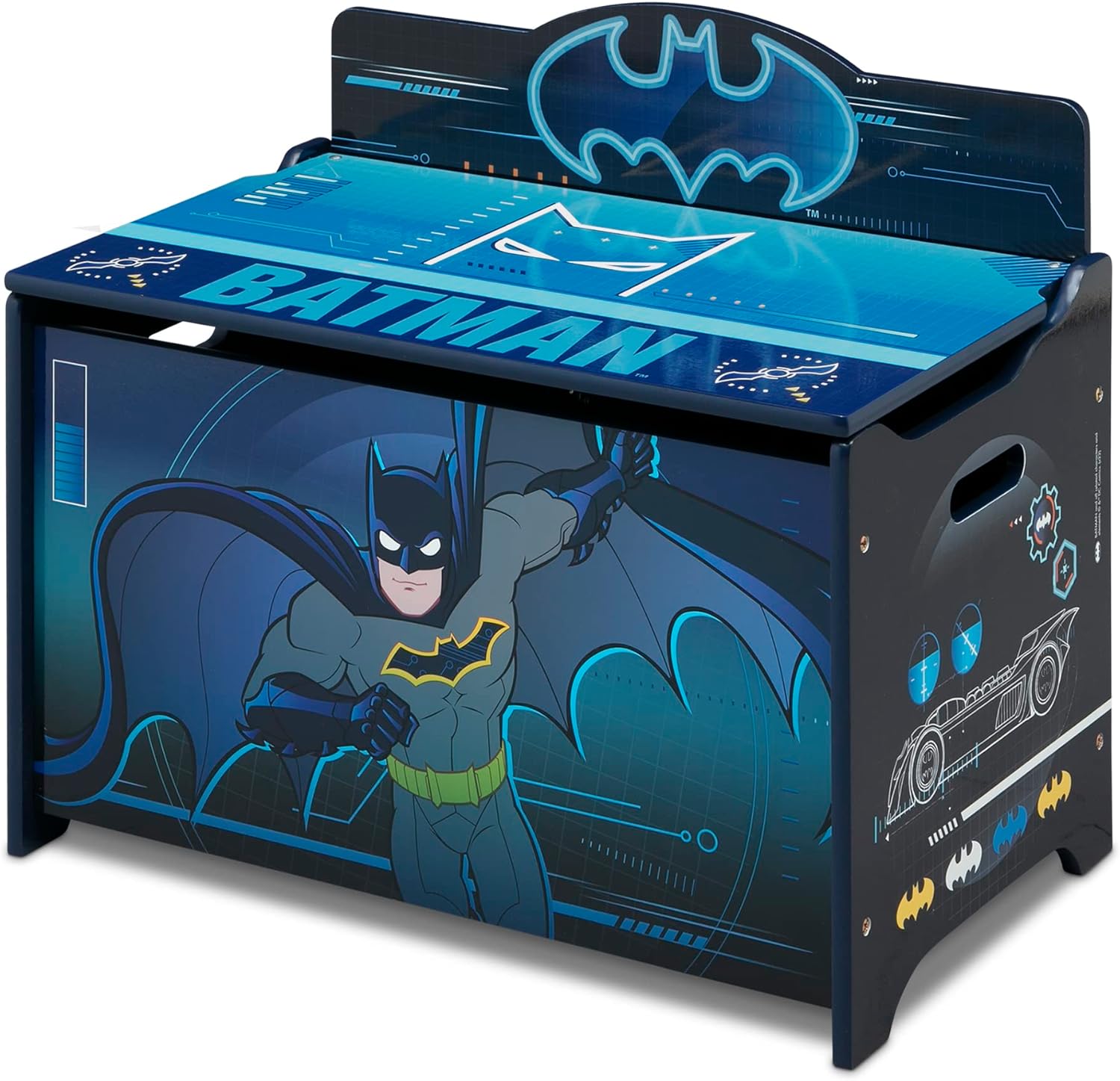 Batman Deluxe Toy Box by Delta Children Greenguard Gold Certified, Black Blue3