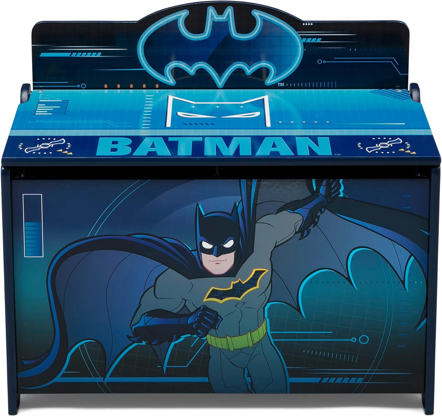 Batman Deluxe Toy Box by Delta Children Greenguard Gold Certified, Black Blue5