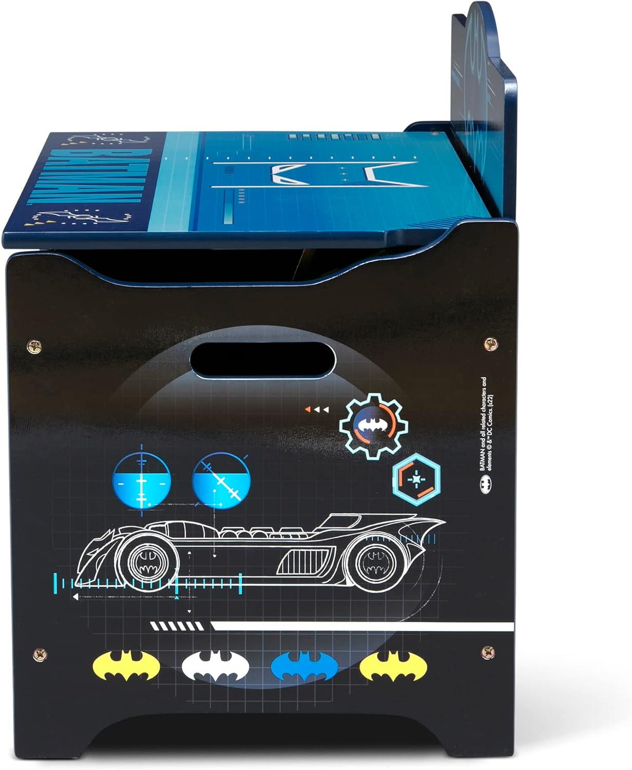 Batman Deluxe Toy Box by Delta Children Greenguard Gold Certified, Black Blue6