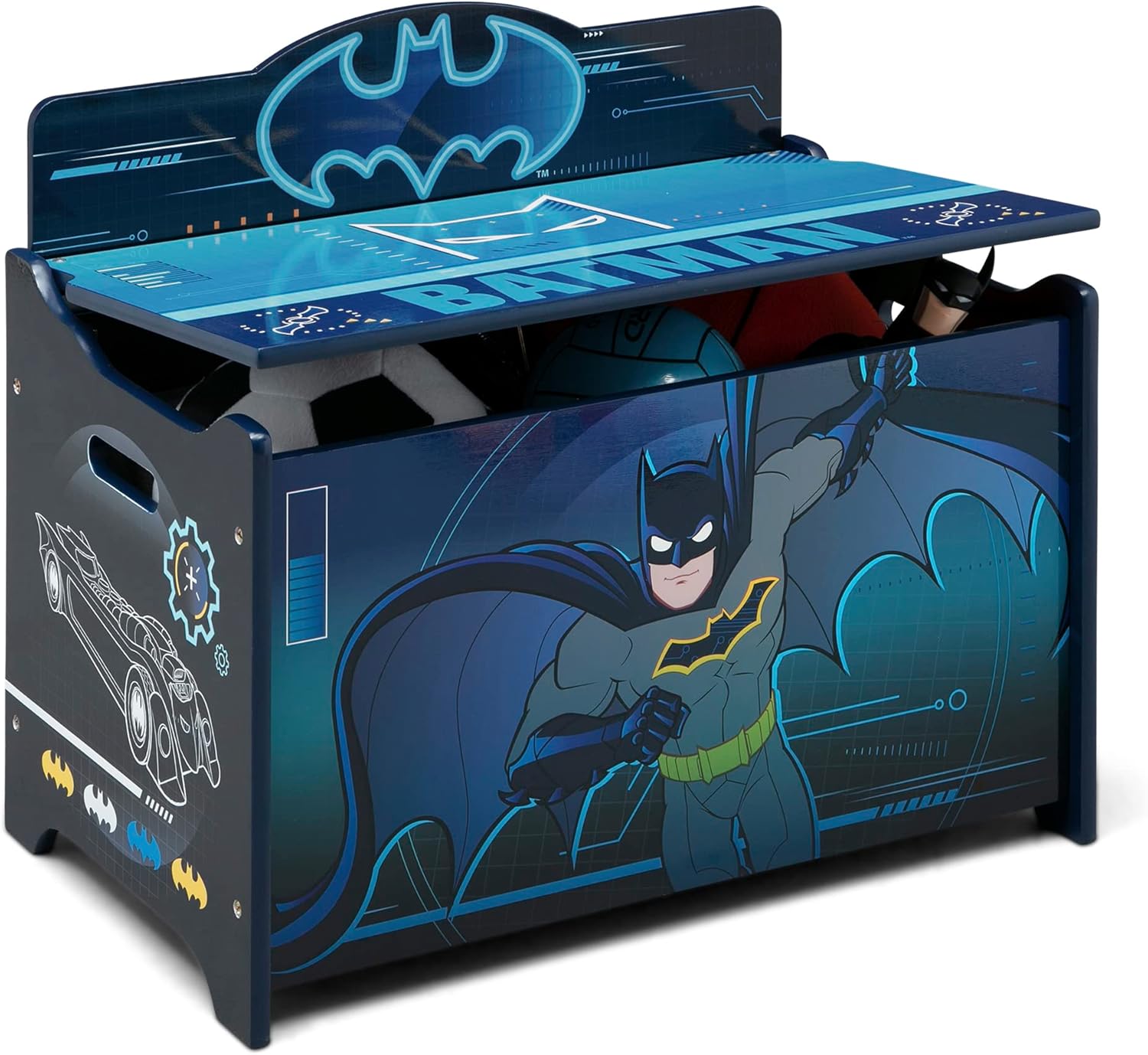 Batman Deluxe Toy Box by Delta Children Greenguard Gold Certified, Black Blue7