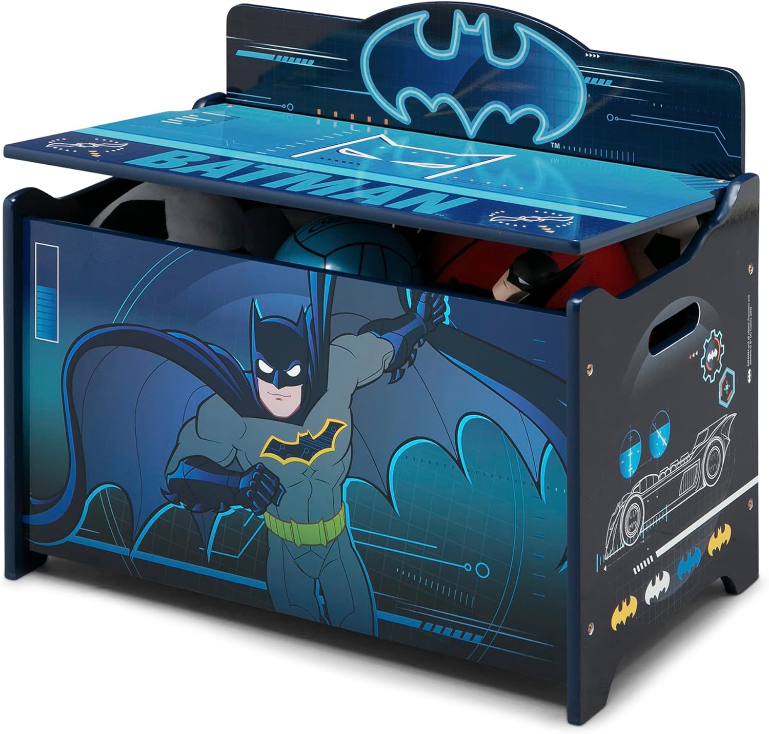 Batman Deluxe Toy Box by Delta Children Greenguard Gold Certified, Black Blue8