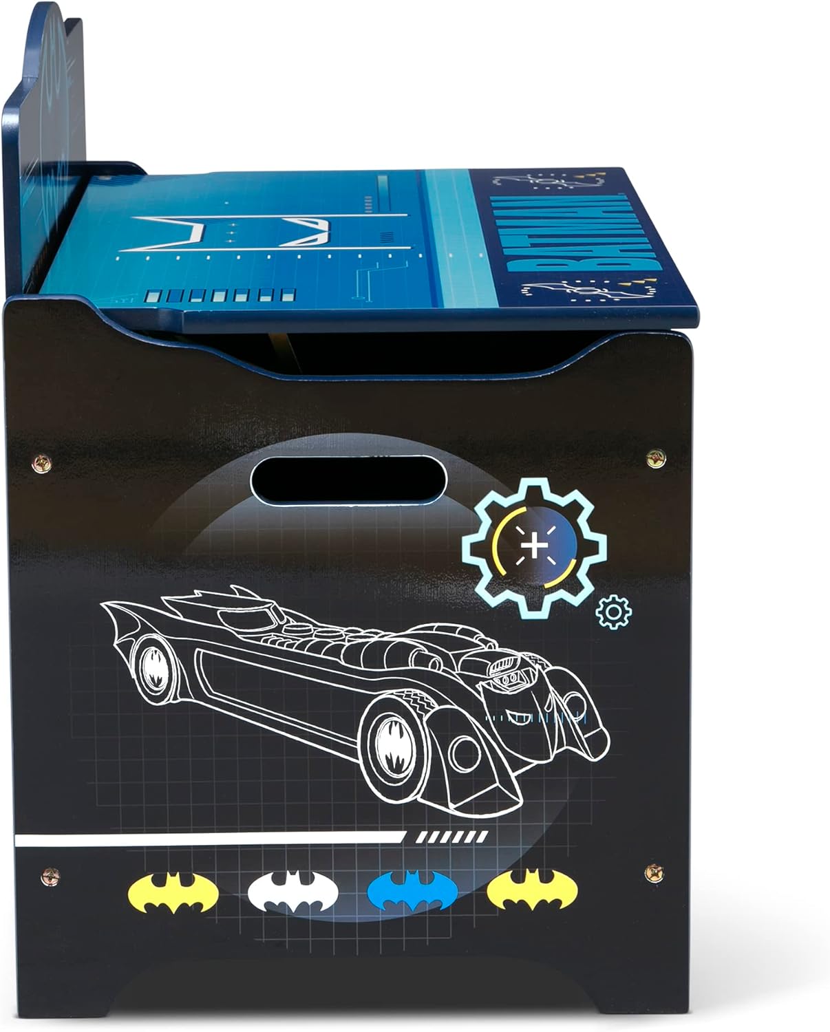Batman Deluxe Toy Box by Delta Children Greenguard Gold Certified, Black Blue9