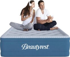 Beautyrest Comfort Plus Air Bed Mattress with Built-in Pump and Plush Cooling Topper, 17