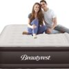Beautyrest Duet 18" Queen Air Mattress - Dual Control Sleep Zones, Edge Support, Built-in High-Speed Pump, Puncture-Resistant Inflatable Bed for Camping & Guests