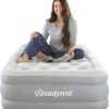 Beautyrest Skyrise Raised Air Bed with Edge Support, Inflatable Sleeping Mattress with External Pump and Puncture Resistant Vinyl for Guests, Camping, and More: 14’’ Twin, Portable with Storage Bag