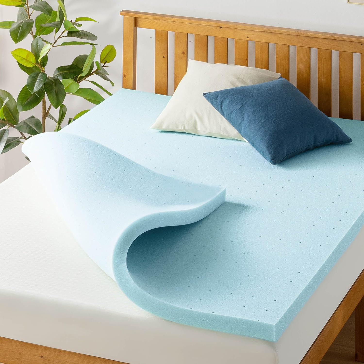 Best Price Mattress 1.5 Inch Ventilated Memory Foam Mattress Topper, Cooling Gel Infusion, CertiPUR-US Certified, Full, Blue Best Price Mattress 1.5 Inch Ventilated Memory Foam Mattress Topper, Cooling Gel Infusion, CertiPUR-US Certified, Full, Blue