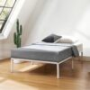 Best Price Mattress 14 Inch Metal Platform Bed Frame, Heavy Duty Steel Slats, White, Twin